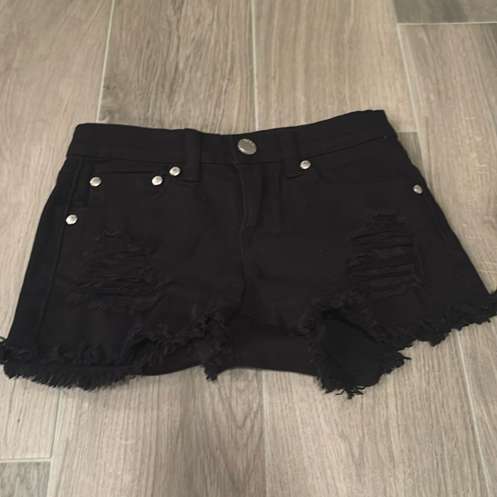Pinc Girls Black Jean Shorts Size 10